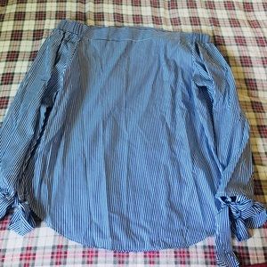 White and blue blouse